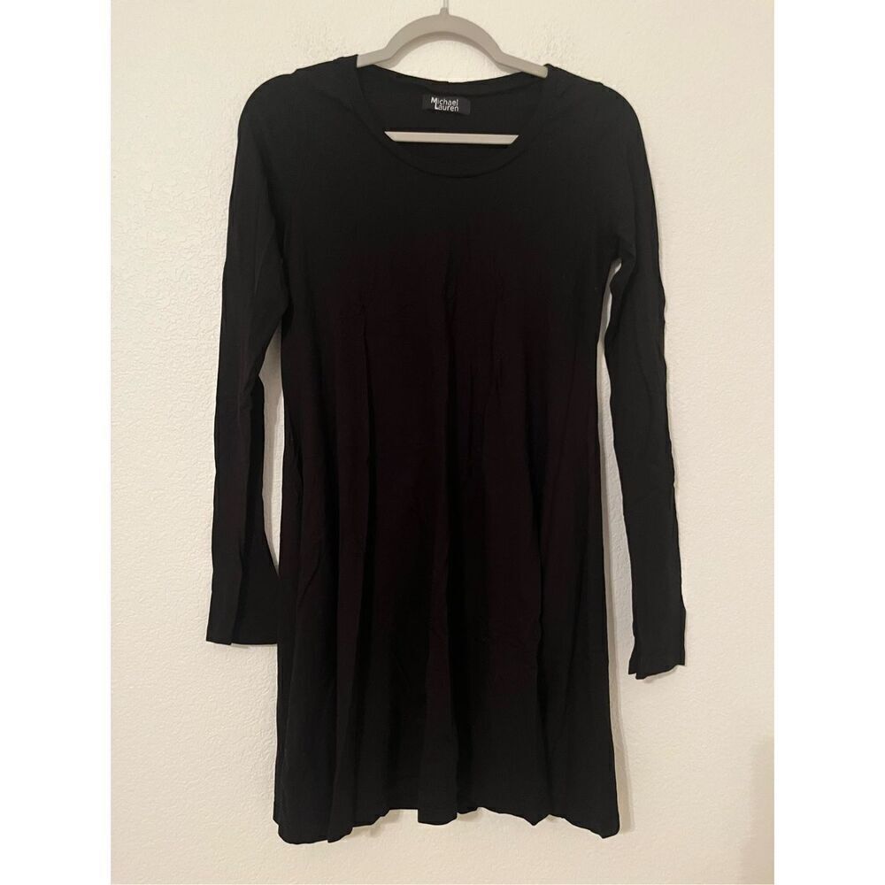 Michael Lauren Black Long Sleeve Mini Dress NEW